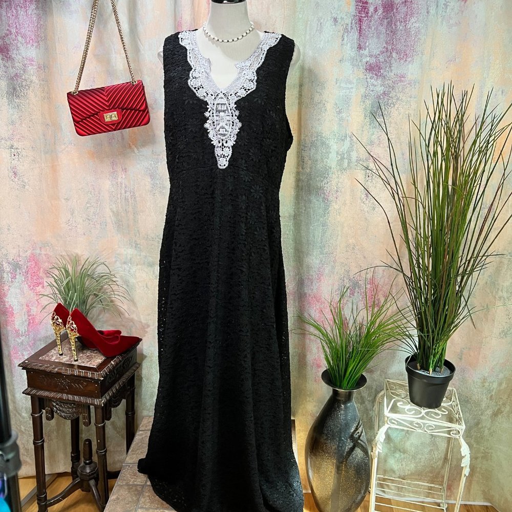📌Yellow Star Lace Plus Size Evening - Formal - Mother of the Bride Dress